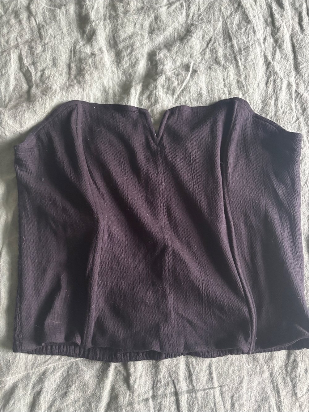 Strapless Black Corset-Style Top